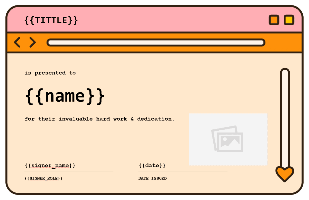 Template with placeholders
